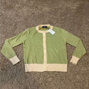 NWT Cider Green Sparkly Preppy Cottagecore Cardigan Sweater Size XL